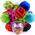 Miniatyrbilde 1 av 4: Baby Child Rattle Utviklingsmessig Bumpy Ball Rattle Toy Baby Hånd Fang Sense Sensorisk Tredimensjonal Baby Kognitiv Baby Rattle Toy