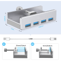 Miniatyrbild 2 av 6: USB 3.0 Hub Clamp Adapter, Aluminium 4-Port USB Splitter med