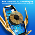Miniatyrbilde 4 av 8: Tyrant Gold trådløs billader, 15W hurtigladende bilmonteringslader Auto-Clamping Air Vent Telefonholder Kompatibel med IPhone 11Pro/Max/XR/11/X/8,