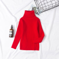 Miniatyrbillede 4 af 5: Vinter turtleneck bomuldsbørnesweater med slikfarvet
