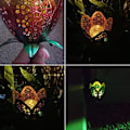 Miniatyrbillede 5 af 5: 2-delt sæt af hule blomsterlys landskabs LED dekorative