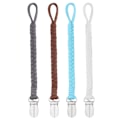Miniatyrbilde 1 av 5: BASICSLIFE Baby Dummy Chain, 4 Pack BPA-Free Dummy Holder Linen Set, Fits All Dummies Baby Teeth Toys, Baby Shower (Baby Style A)