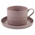 Miniatyrbillede 1 af 5: 250 ml keramisk kaffekop med underkop, ensfarvet tekopp og