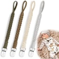 Miniatyrbilde 5 av 5: BASICSLIFE Baby Dummy Chain, 4 Pack BPA-Free Dummy Holder Linen Set, Fits All Dummies Baby Teeth Toys, Baby Shower (Baby Style A)