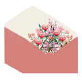 Miniatyrbillede 1 af 5: Papirblomsterkonvolutter til invitationer, takkekort og