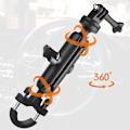 Miniatyrbilde 4 av 5: Actionkamerafeste for motorsykkelstyrefeste Sykkelfeste Motorsykkelfeste 360 ​​graders rotasjon Aluminium Dash Cam-feste kompatibel med GoPro Hero