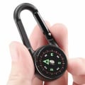 Miniatyrbild 7 av 7: 3-i-1 Dubbelsidig Mini Kompass Karabinhake Termometer för