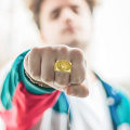 Pikkukuva 4 / 6: Sormukset miehille Hip Hop hopea kulta kuningas kruunu särkynyt sydän