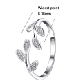 Miniatyrbild 5 av 6: Ring för kvinnor S925 Sterling Silver Justerbar Wrap Open Ring