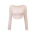 Miniatyrbillede 1 af 5: Langærmet bådhals top til kvinder, casual strik, slim T-shirt
