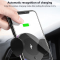 Miniatyrbilde 6 av 8: Trådløst billaderfeste, automatisk klemme 10W hurtigladende biltelefonholder luftventil kompatibel med IPhone X/XR/Xs/Xs Max/8/8 Plus, Samsung