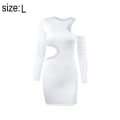 Miniatyrbillede 2 af 5: Sexet One Shoulder Ærmeløs Udskæring Ruched Miniklubkjole