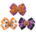 Miniatyrbillede 1 af 7: 3 stk. Halloween glitter græskar hårspænder til piger, Halloween Bo