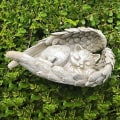 Miniatyrbild 4 av 8: Djurstaty hund katt ängel figur grav prydnad grav