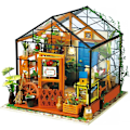Miniatyrbilde 1 av 5: Tredukker modellmøbler renoveringssett - Woodcraft Green House DIY Byggesett - Pedagogiske leker, Mini House Miniatyr Håndlaget Diorama