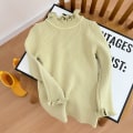 Miniatyrbillede 4 af 5: Høj krave ensfarvet tunika høj hals sweater til børn