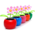 Miniatyrbilde 3 av 6: Nikkende figur blomst, solenergi nikkende figur, soldansende blomst solcelleblomst nikkende figur nikkende blomst solcelledrevet nikkende blomst for