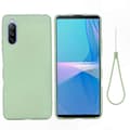 Rent flytande silikonfodral för Xperia 10 III, stötsäkert fulltäckande skyddGrön