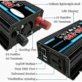 Miniatyrbild 2 av 5: Ren Sinusvåg Inverter, Högeffekts Spänningsomvandlare Kompatibel Med Olika Enheter, med Slitstarkt Aluminiumlegeringsskal och Effektiv Värme