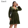 Miniatyrbilde 2 av 5: Womens Wrap V Neck Long Sleeve Fit and Flare Skater Mini Dress