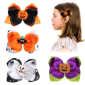 Pikkukuva 1 / 6: 4 kpl Halloween-hiusnauhaa tytöille, kurpitsa-hämähäkki hiuspidikkeet