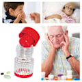 Miniatyrbild 4 av 6: Enkel tablettkross för fint pulver, portabel pillerpulveriserare medicinkvarn med pillerförvaring upptill, praktisk för resor (röd och transparent)