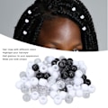 Miniatyrbilde 8 av 8: 100 stk Hår Dreadlocks Perler Ulike Farger Hår Flettepærler for Hår Skjegg Dekor Tilbehør Svart Hvit Transparent