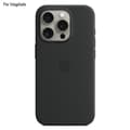 ?for Iphone 15 Pro Magsafe Liquid Silicone Case Shockproof Enhanced Grip Drop Protection Slim Design-jinmu3 (Musta)