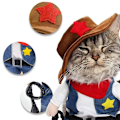 Miniatyrbilde 3 av 5: Kostyme for kjæledyrhund og katt, jeanshettegenser, Halloween-kostyme