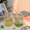 Miniatyrbillede 3 af 5: Glas Tumbler med sugerør og låg 430ML Varmebestandig Juice