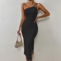 Miniatyrbilde 4 av 5: En skulderstropp med snøring i midjen og Bodycon Midi-kjole