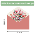 Miniatyrbilde 2 av 5: Papirblomsterkonvolutter for invitasjoner, takkekort og