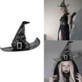 Miniatyrbillede 1 af 4: Sorte heksehatte Halloween-hatte til voksne børn Halloween-dekorationer Heksehatte til kvinder Halloween-tilbehør A