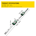 Miniatyrbild 11 av 11: SucceBuy Linjär Guide Skenset, 2 st HGR20-1000mm, 4 Glidblock, RM1605 BF/BK12 Mutter