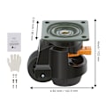 Miniatyrbild 2 av 9: SucceBuy Justerbara Nivelleringshjul i Nylon med Platta, 1000 kg, Set med 4