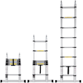 Miniatyrbild 1 av 11: SucceBuy Teleskopisk Förlängningsstege 5 m A-form med Stabiliseringsstång för Husbil