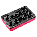 Miniatyrbild 5 av 11: SucceBuy 15 st 3/8\" Hylsnyckelsats, 6-punkts spärrverktygssats 10-24mm