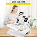 Miniatyrbild 6 av 11: SucceBuy 12x15 Tum 5-i-1 Värmepressmaskin Vit för Hattar & Skor