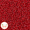 Miniatyrbild 2 av 3: Miyuki seed beads 11/0, silver-lined ruby, 10g röd