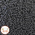 Miniatyrbild 2 av 2: Miyuki seed beads 11/0, matte metallic charcoal, 10g svart