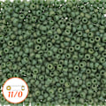 Miniatyrbild 2 av 2: Miyuki seed beads 11/0, matte glazed opaque shamrock AB, 10g grön