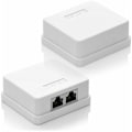 Miniatyrbild 3 av 5: 2 x CAT 6a Nätverksuttag, 2 x RJ45 FTP-uttag, Skärmad 10Gbit LAN Ethernet Väggmonteringskabel, Vit