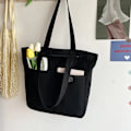 Miniatyrbillede 2 af 5: Kvinde Canvas Tote Taske Dame Casual Håndtaske Skuldertaske Hvid