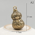 Miniatyrbilde 1 av 5: IC Antikk kalebassklokke i massiv messing Miniatyrfigurer Retro kobber A2