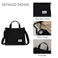 Miniatyrbillede 3 af 5: IC Tote Taske Kvinder Lille Satchel Taske Håndtaske Stilfuld Tote Håndtaske sort