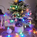 Miniatyrbild 1 av 10: Boll ljusslinga rum atmosfär bubbla boll ljusslinga utomhus batterilåda dekoration stjärnljus White balls stars color 10m 80 lights battery model
