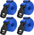 Justerbara bagageremmar, 4-pack, hållbara remmar med plastspännen för resväskor, resväskor och flytt, blå, 198 cm