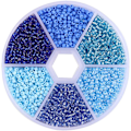 Pikkukuva 2 / 7: Sekaväriset lasihelmet - Mini Rocailles -helmisetti DIY-askarteluun blue