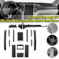 Miniatyrbilde 2 av 5: For Tesla Model X/s Karbonfiber Senterkonsoll Wrap Vinyl Klistremerke Trim Interiør Blankt Wrap Trim Dekal