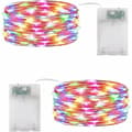 Miniatyrbild 1 av 4: Julgransbelysning LED Multicolor Slinga 2-pack 10m 100 LED Batteridriven Slinga för Sovrum Jul Bröllopsfest Hem Trädgård